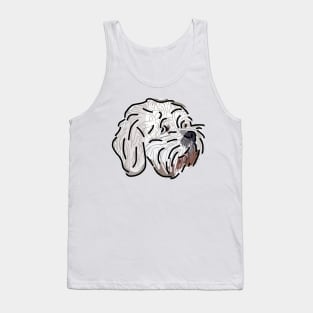 Bichon Frise Mix Dog Portrait Blue Tank Top